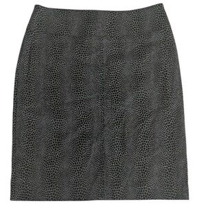 BEBE Black Spotted Mini Pencil Skirt Animal Print Snake Size 6 Vintage‎ Slit VTG